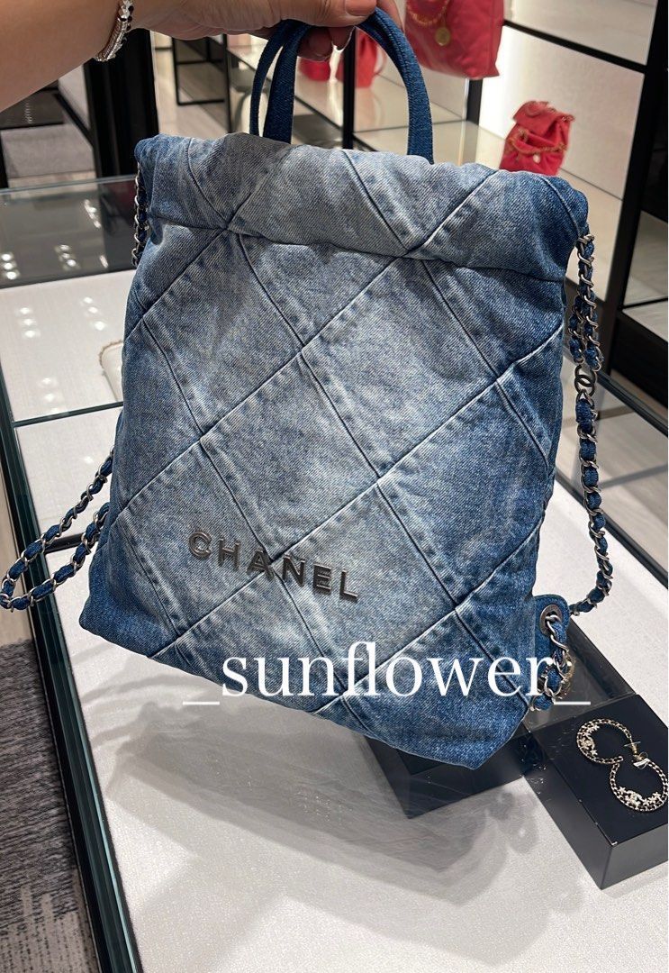 シャネル 23S 22バックパック デニム