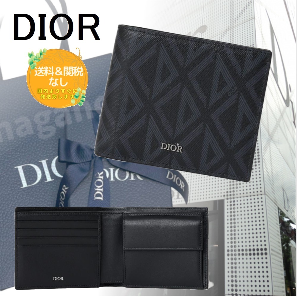 【国内直営即発】DIOR★CD Diamond コインケース付き 折り財布