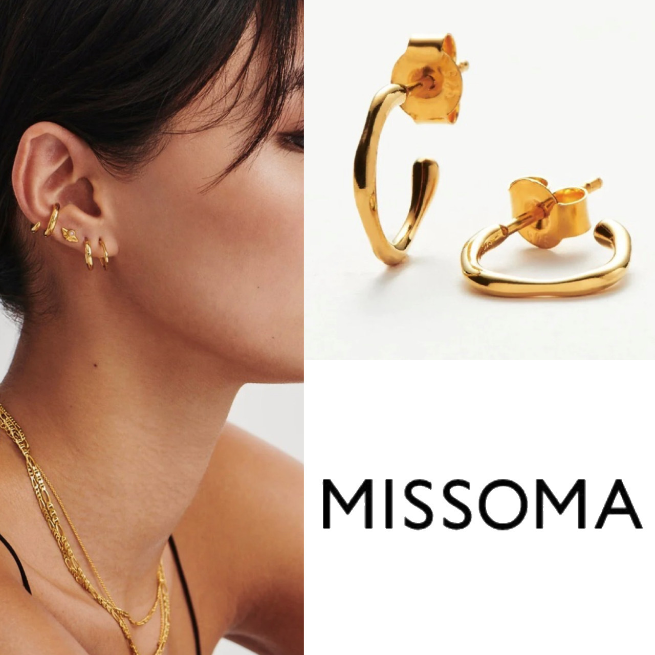 大人気【MISSOMA】ミニ モルテン フープ ピアス
