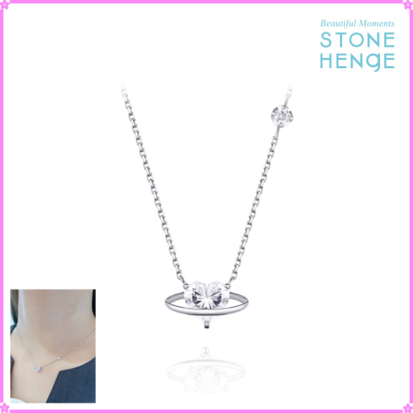 【STONEHENgE】Luv-it〜Silver Heart Planet Necklace K1809
