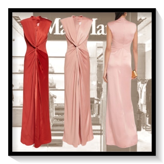 流れるようなシルエット★MAX MARA★アンヴェール サテンドレス