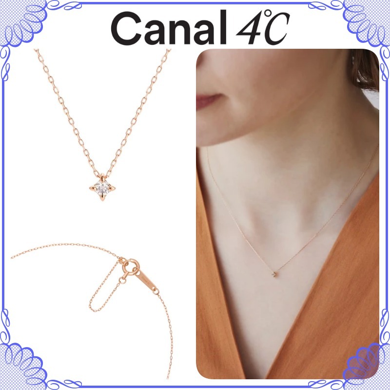 大人気!! Canal 4℃ K10 ピンクゴールド チェーンネックレス