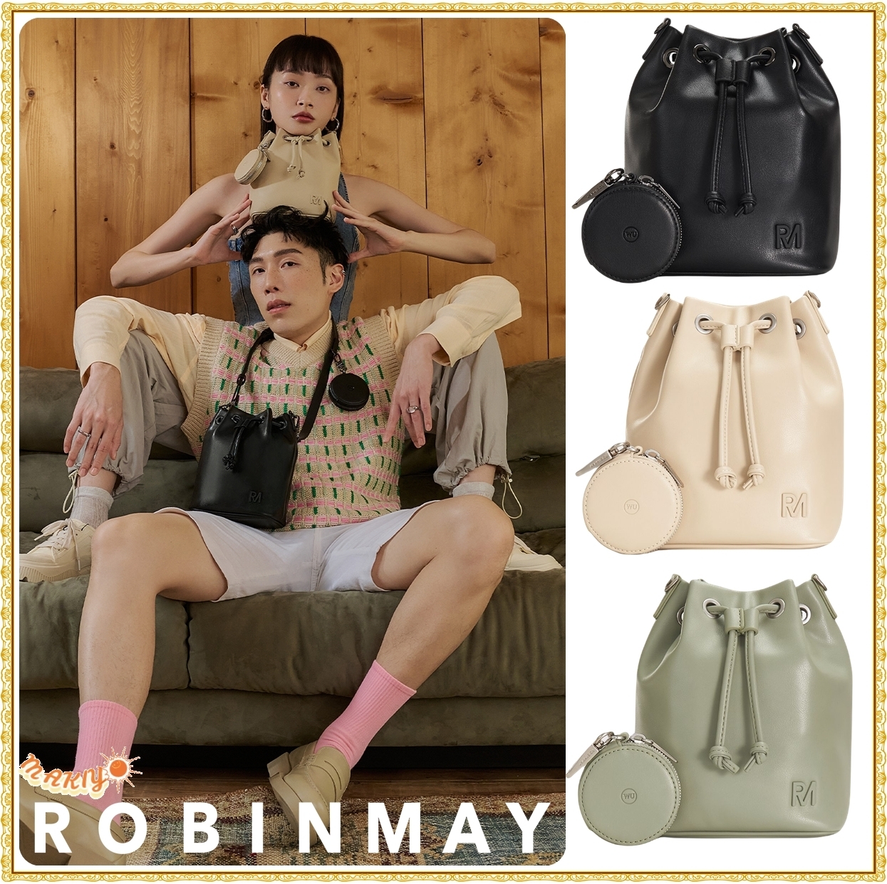 送料込★ROBINMAY★ALL MINE水桶斜背包★バケットショルダーBAG