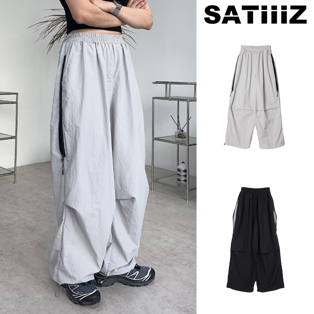 【SATIIIZ】Daron Mesh Zipper Pants