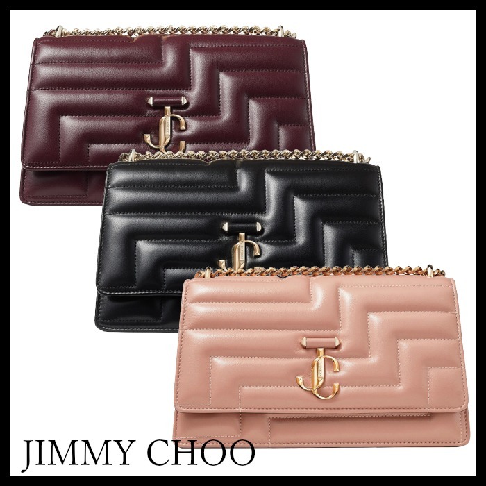 JIMMY CHOO Avenue アベニュー ナッパレザー ショルダーバッグ