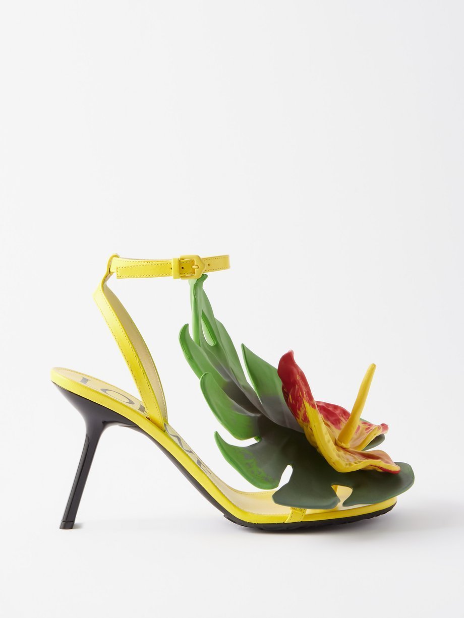 花】LOEWEロエベ ペタル アシンメトリー レザーサンダル (LOEWE
