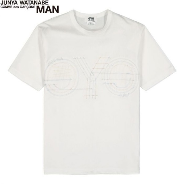 ジュンヤワタナベコム eYeロゴプリントコットンTシャツ ホワイト