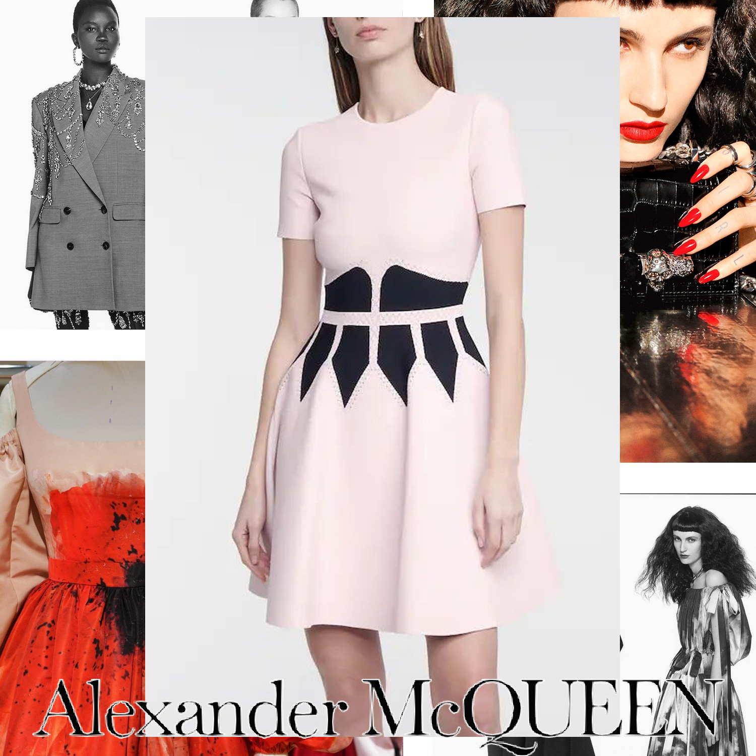 Alexander McQueen ストレッチジャージー ミニドレス ピンク