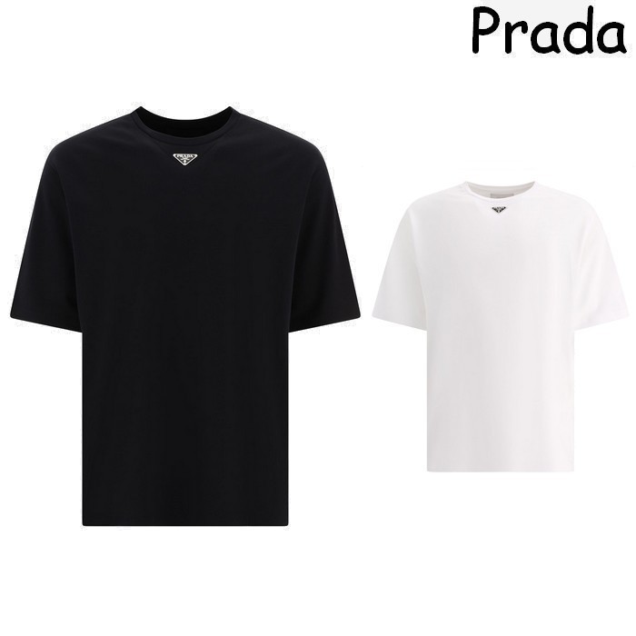 PRADA プラダ メンズ 半袖Tシャツ 高級ブランド シンプル ロゴ付
