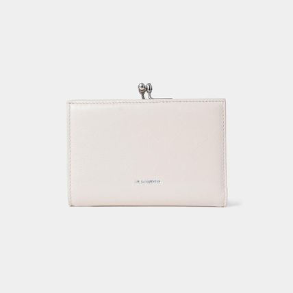 Jil Sander Folding Wallets Unisex Plain Leather Small Wallet Logo Folding Wallets