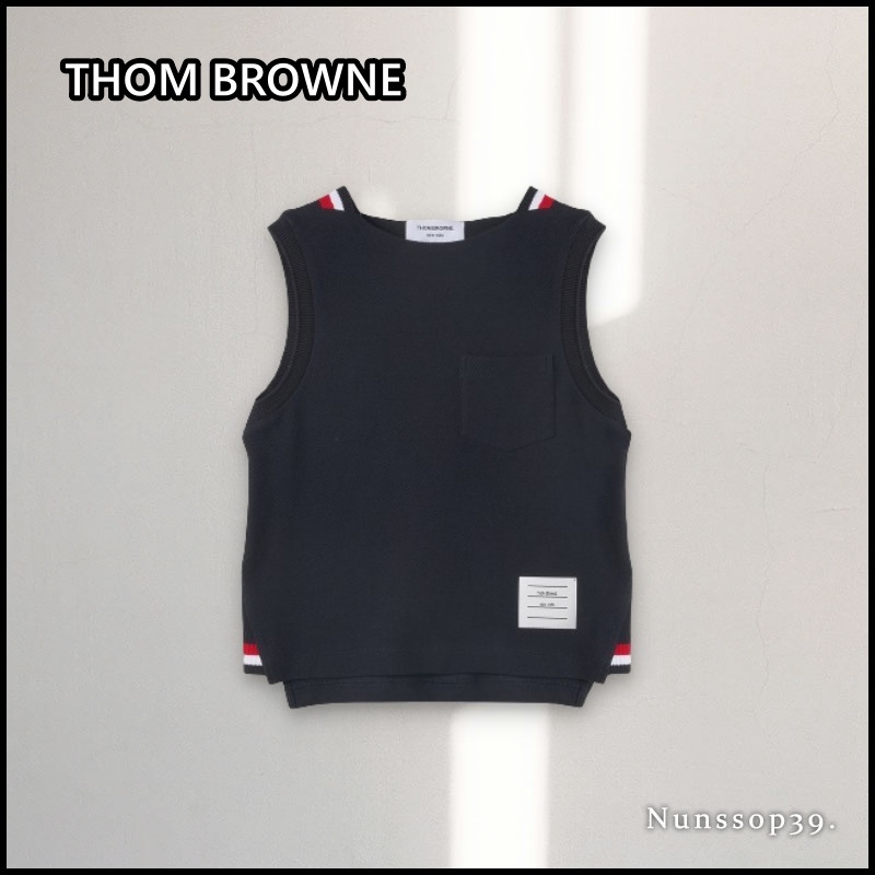 【THOM BROWNE】送料/関税込 NECK SHELL SLEEVELESS T SHIRT