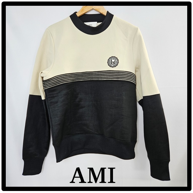 ★関税込★AMI★AMI PARIS CREWNECK SWEATSHIRT WITH LOGO★