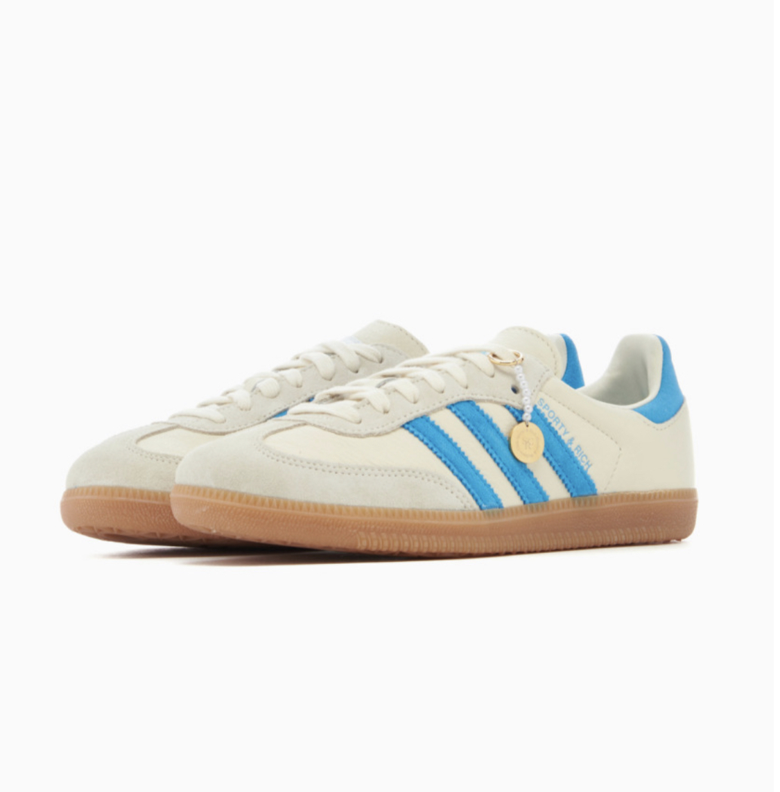 adidas x SPORTY & RICH ☆ SAMBA Original Cream x Blue Rush