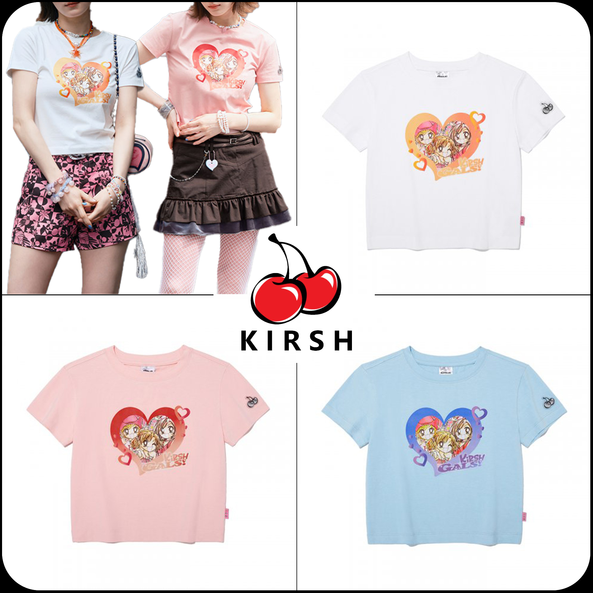 [ KIRSH ]★KIRSH X GALS GRAPHIC CROP T-SHIRT