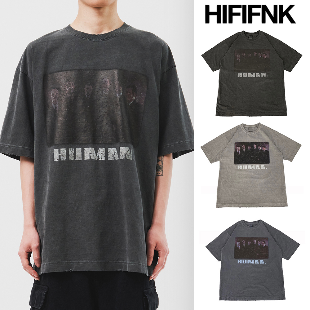 【HI FI FNK】Human Vintage Print T-Shirts