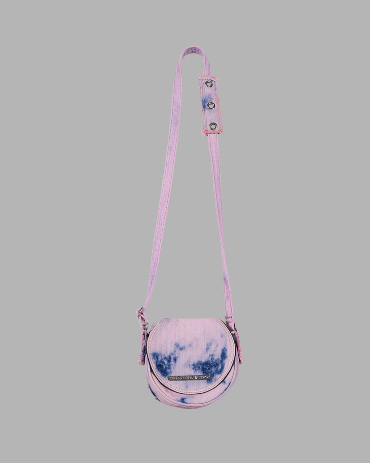 【THE MUSEUM VISITOR】 WASHED DENIM MINIBAG (PINK BLUE)