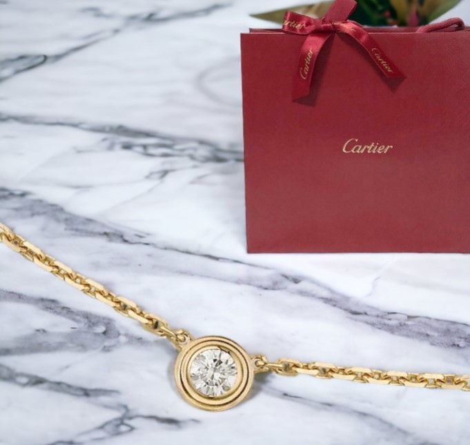 直営 Cartier 高貴な輝き カルティエ ダムール ネックレス XS