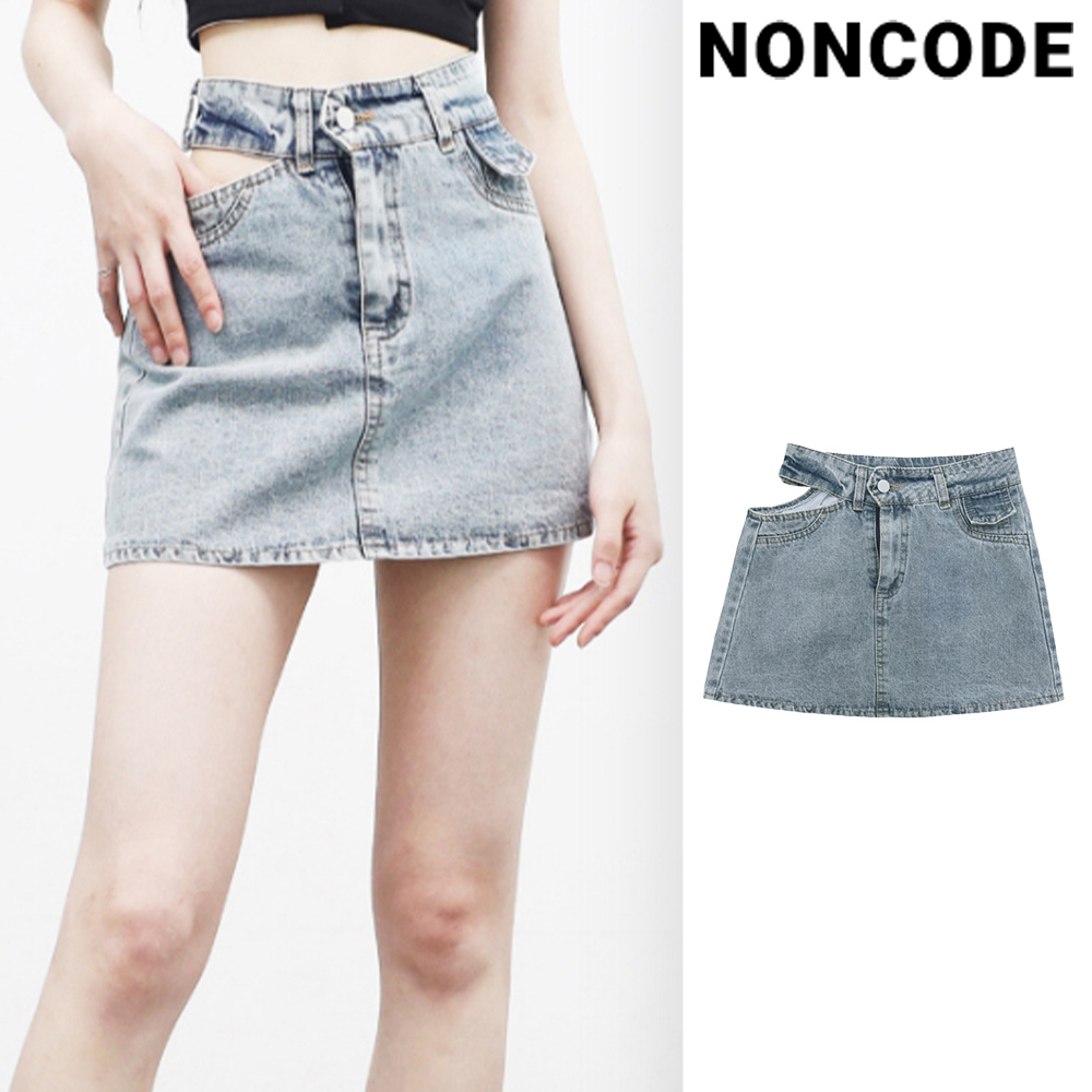 【NONCODE】Kaoree Waist Cutting Denim Skirt