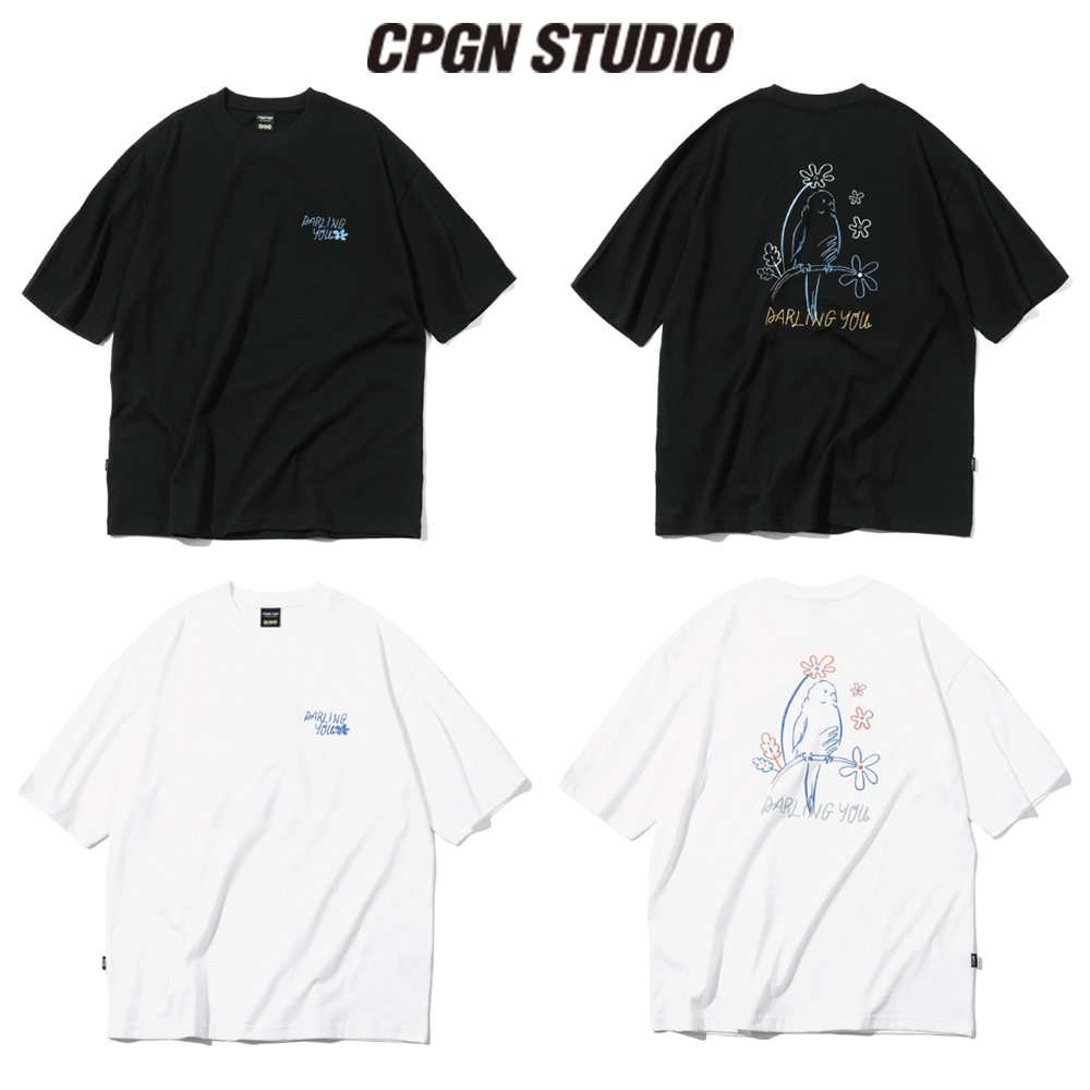【CPGN STUDIO】Parrot Leaf Embroidery Short Sleeve T-shirt