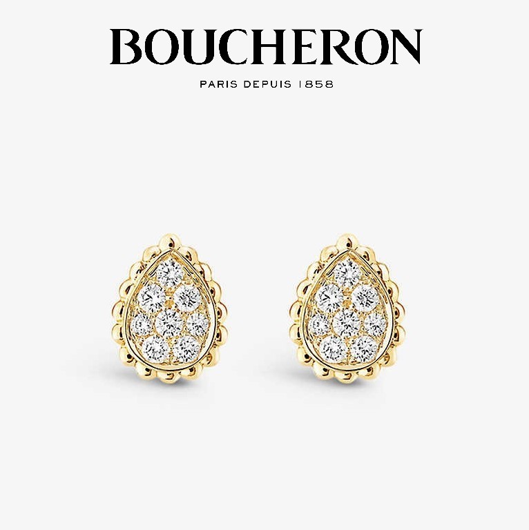 国内発| BOUCHERON Serpent Boheme 18K YG Diamond ピアス XS