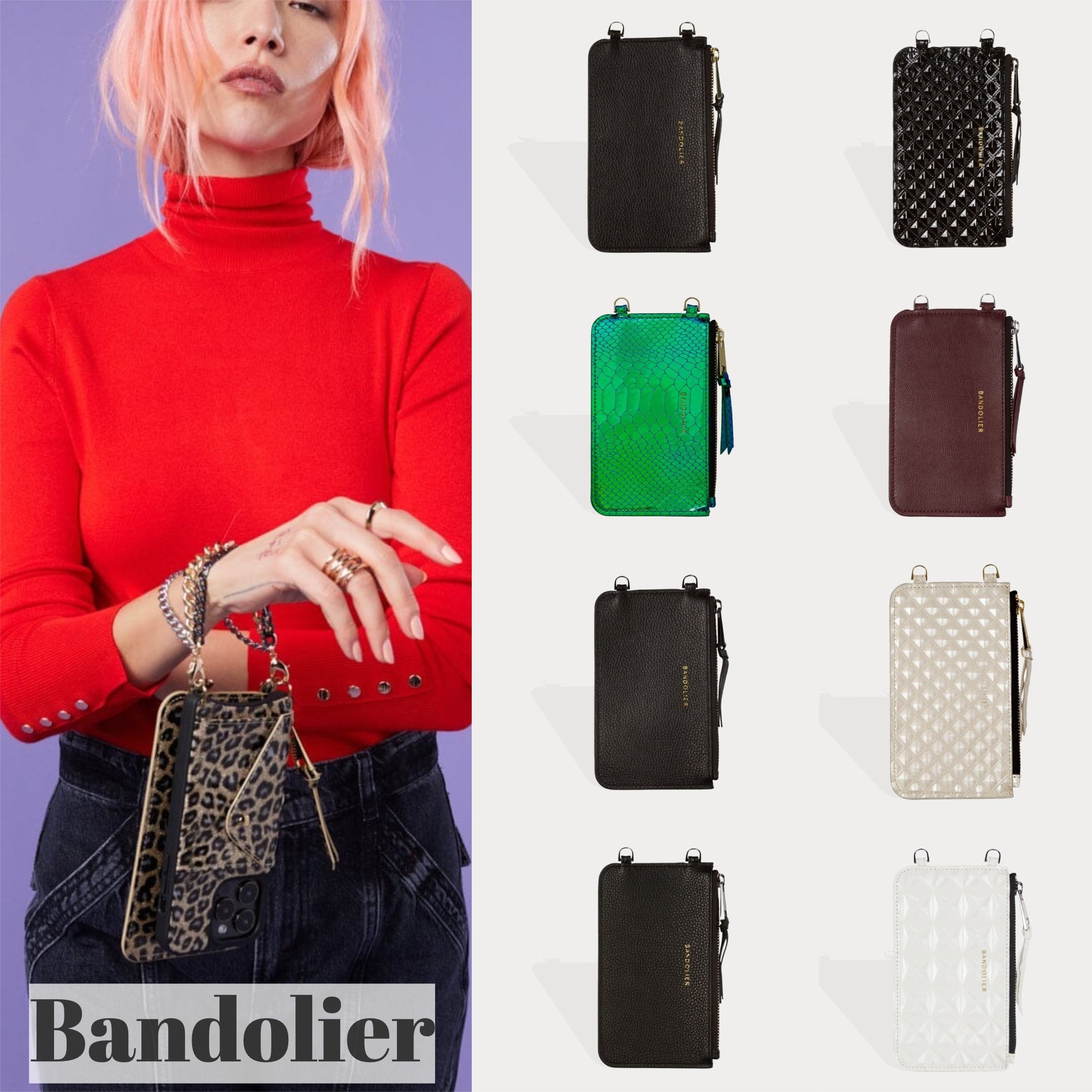 選べるYAMATO発送 Classic Pebble Leather Zip Pouch[Bandolier]