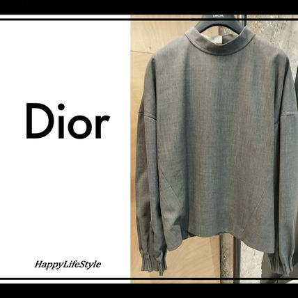 Christian Dior More Tops Wool Long Sleeves Plain Luxury Tops