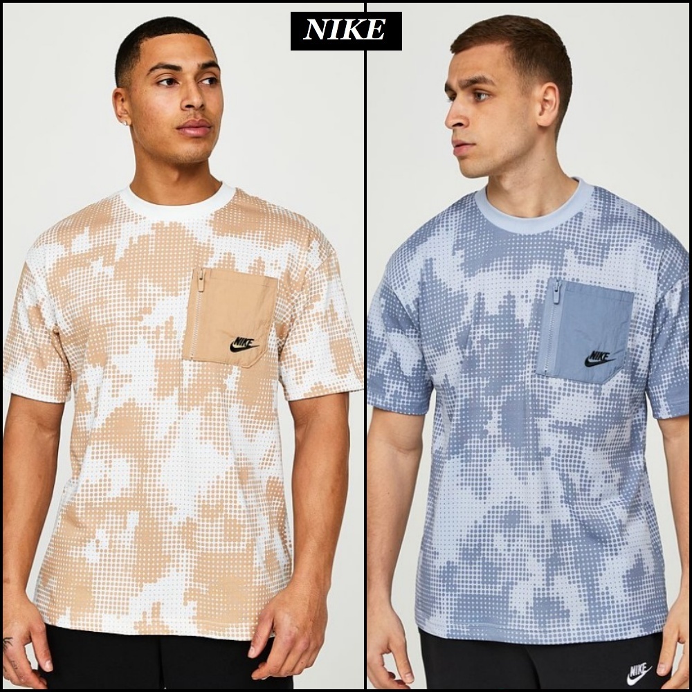 【Nike】AOP カモプリント ジップポケット クルーネック Tシャツ
