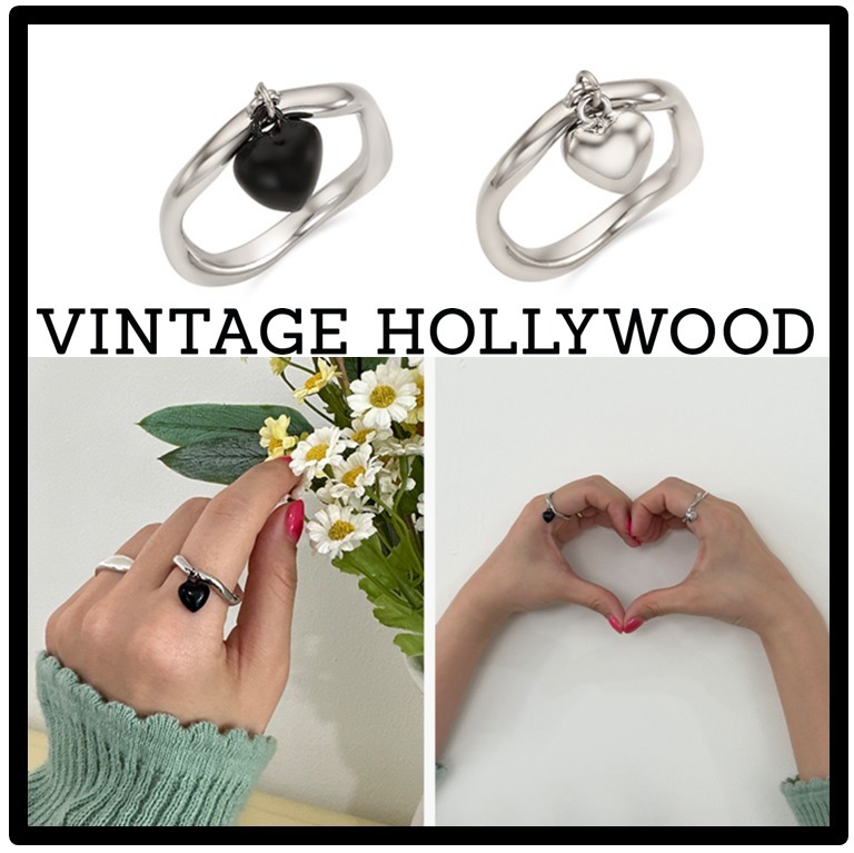 ☆送料・関税込☆VINTAGE HOLLYWOOD★Petit Heart Charm Ring★