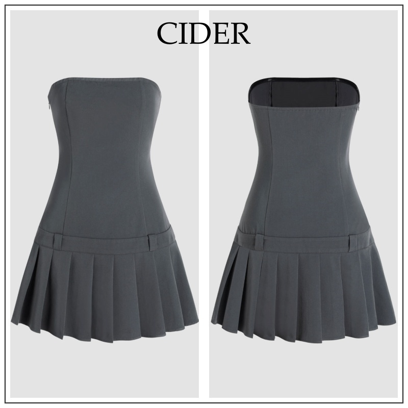 Cider◆オフショルダー プリーツ ミニドレス【送料込み】