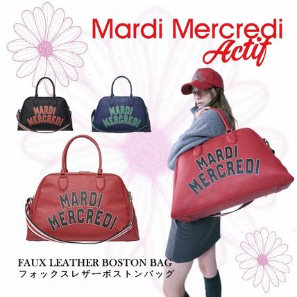 Mardi Mercredi Boston & Duffles Leather Logo Boston & Duffles