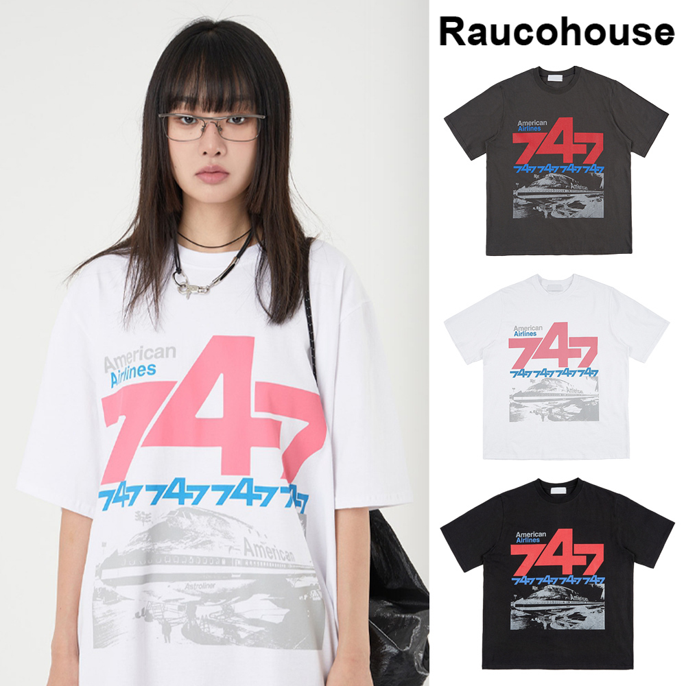【Raucohouse】747 Airplane printing over t-shirt
