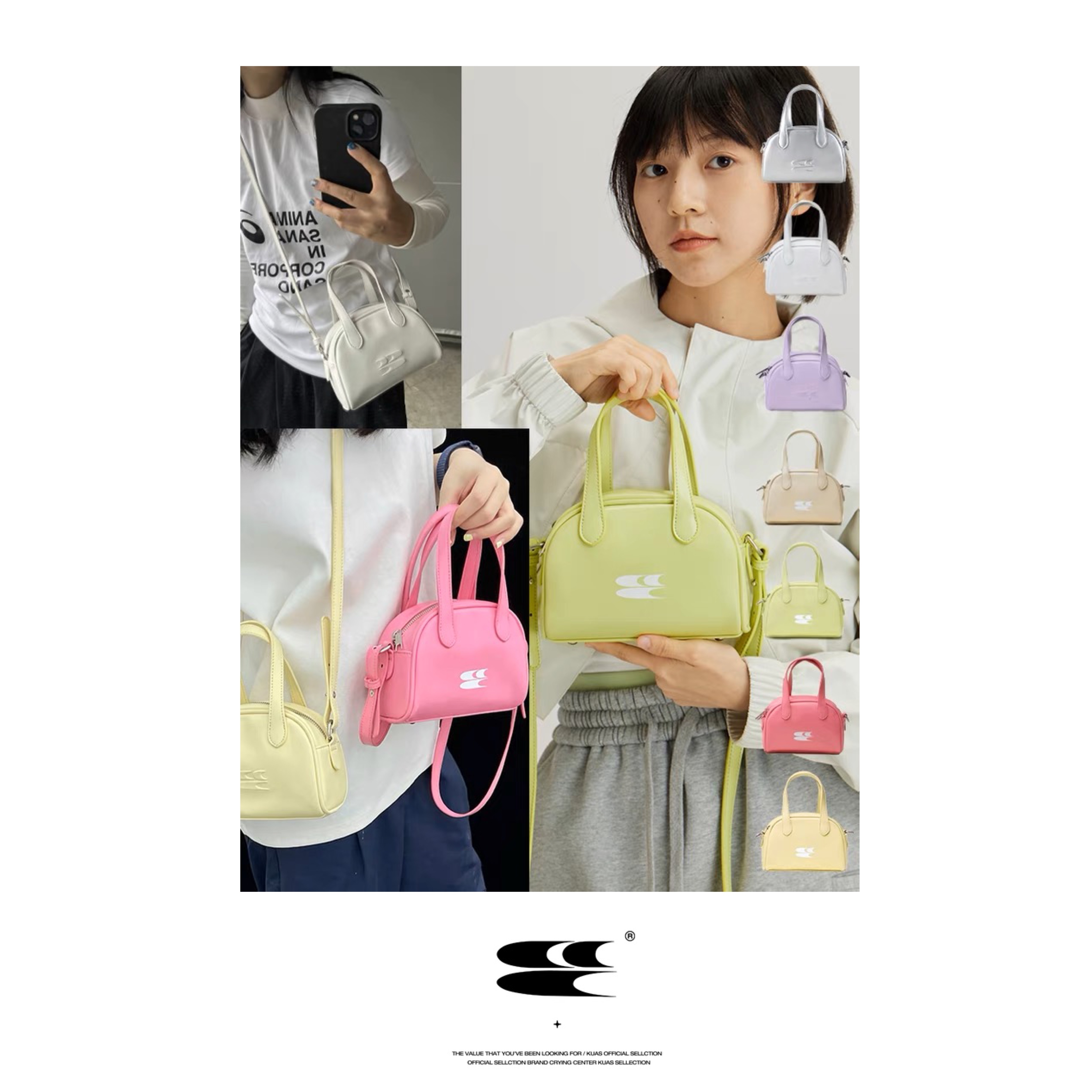 ★Crying Center★パステルカラー ボストン ミニバック/送料込