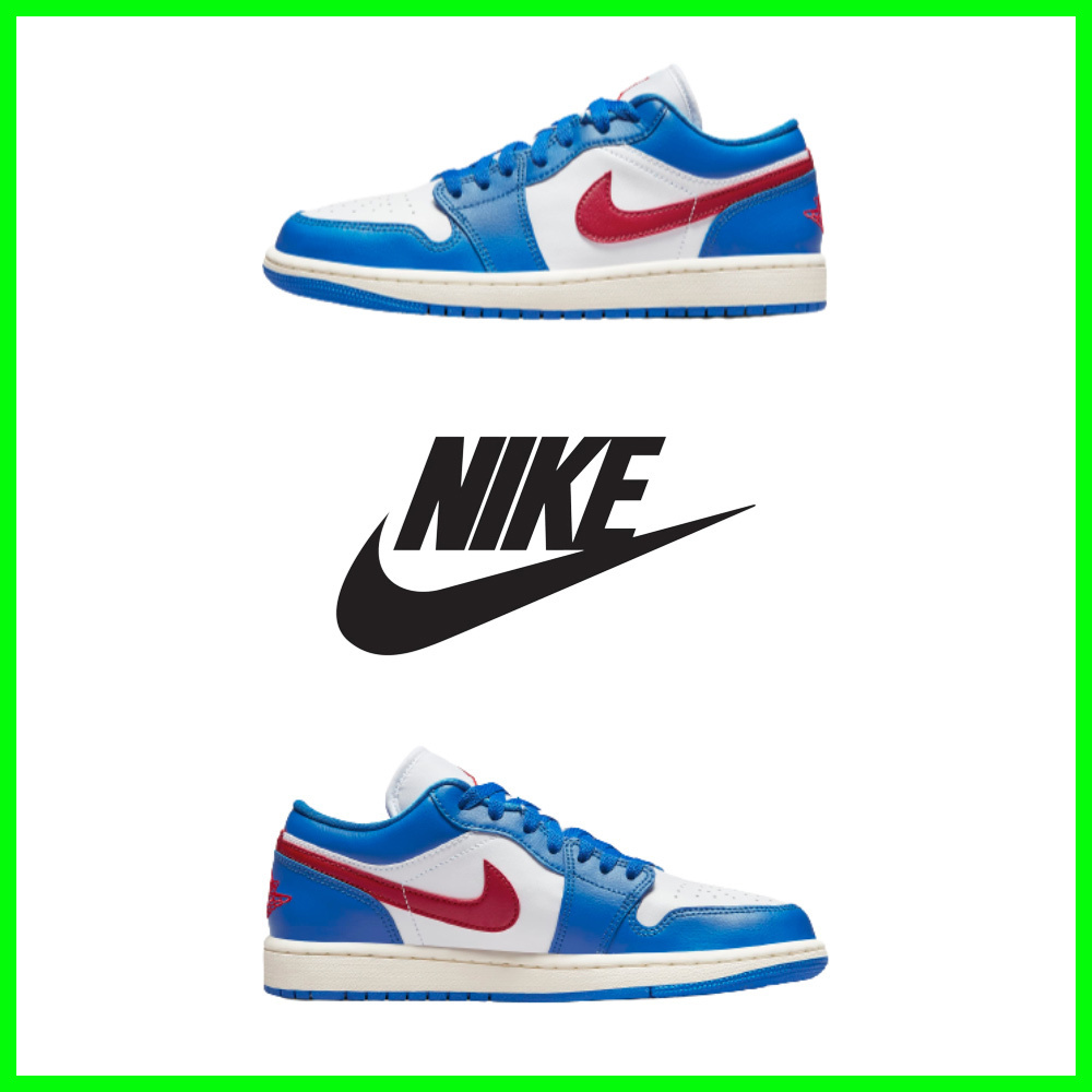 ★[NIKE]★WS AIR JORDAN 1 LOW Sport Blue Gym Red★