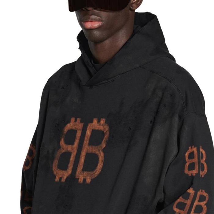 【関税込み】Balenciaga ブルー Crypto フーディ Balenciaga Crypto Monogram Cotton Graphic Hoodie | Nordstrom
