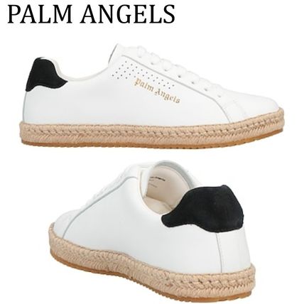 Palm Angels Sneakers Unisex Street Style Plain Leather Logo Sneakers