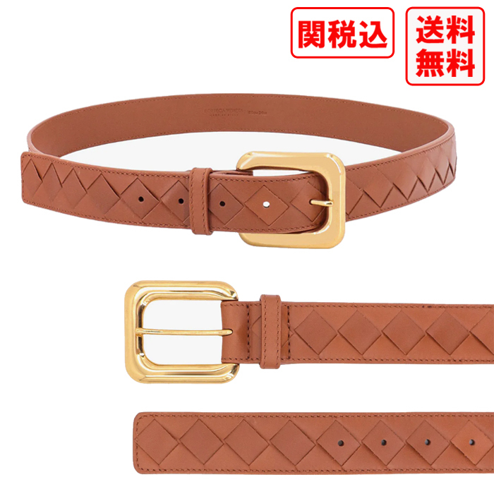 関税・送料込 Bottega Veneta BROWN LEATHER ベルト