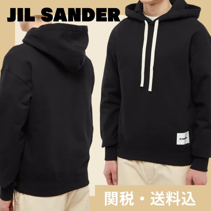 ☆JIL SANDER☆PLUS LOGO PATCH POPOVER HOODY