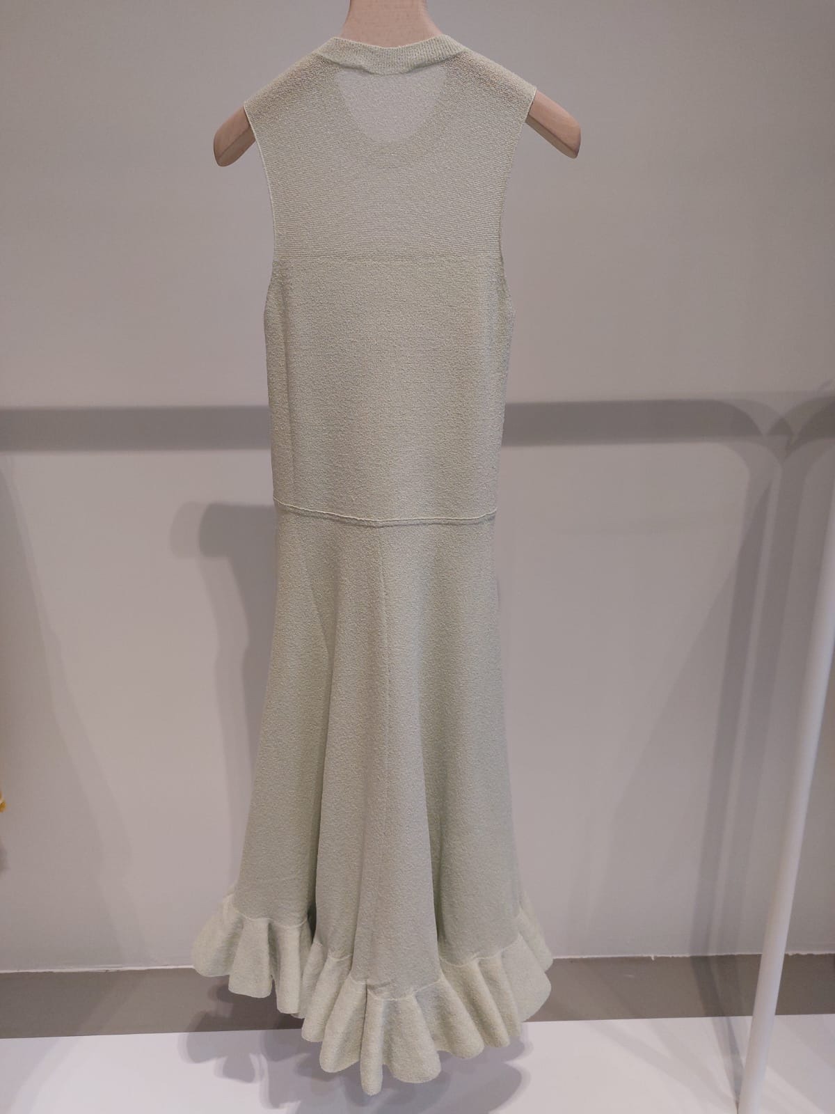 JIL SANDER 裾フリル ノースリーブ ニット ロングワンピース