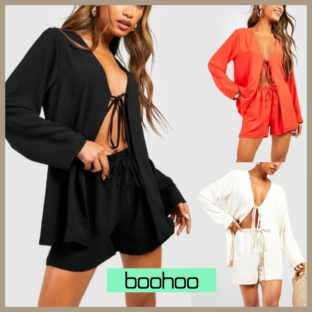 ★boohoo★ ハンマー ブラウス ＆ リラックス フィット ショーツ