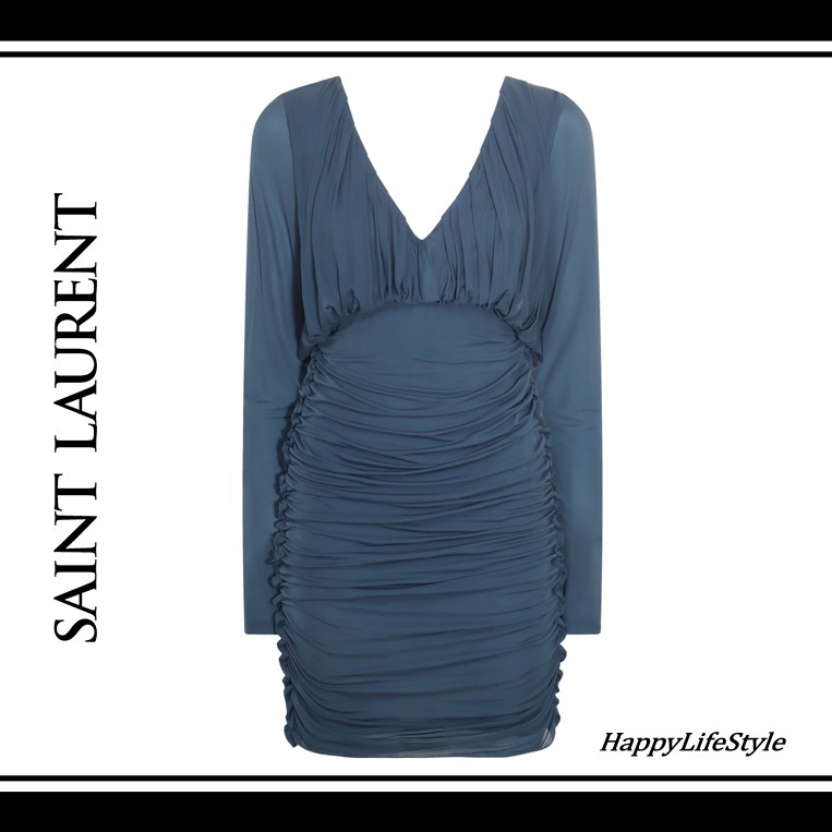 マストアイテム▼ジャージー ドレープ ドレス▼Saint Laurent