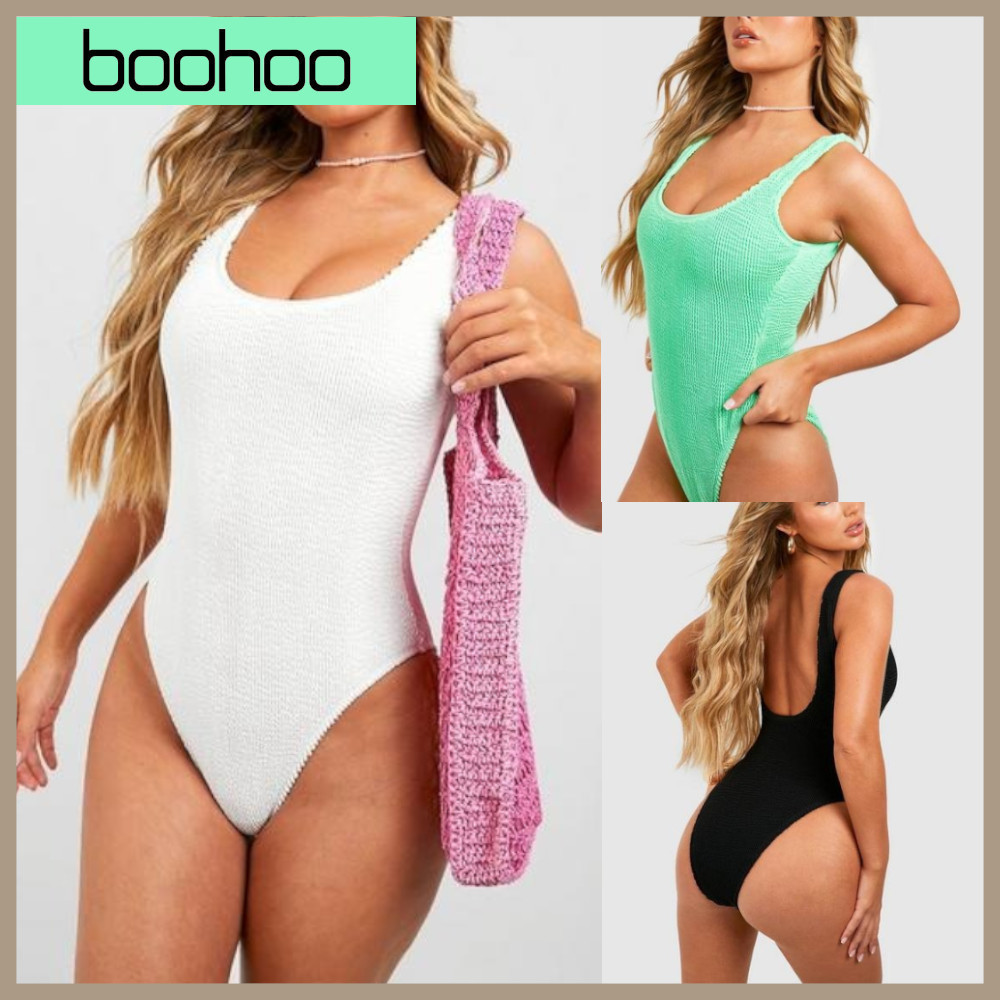 ★boohoo★ プレミアム クリンクル スクエアネック 水着