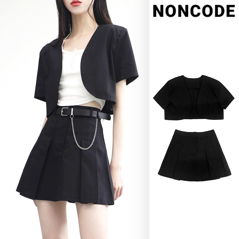 【NONCODE】(1+1) Seaming Bolero Jacket Pleated Skirt