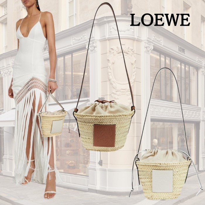 【ロゴレザー】LOEWEロエベ ドローストリング バケットバック