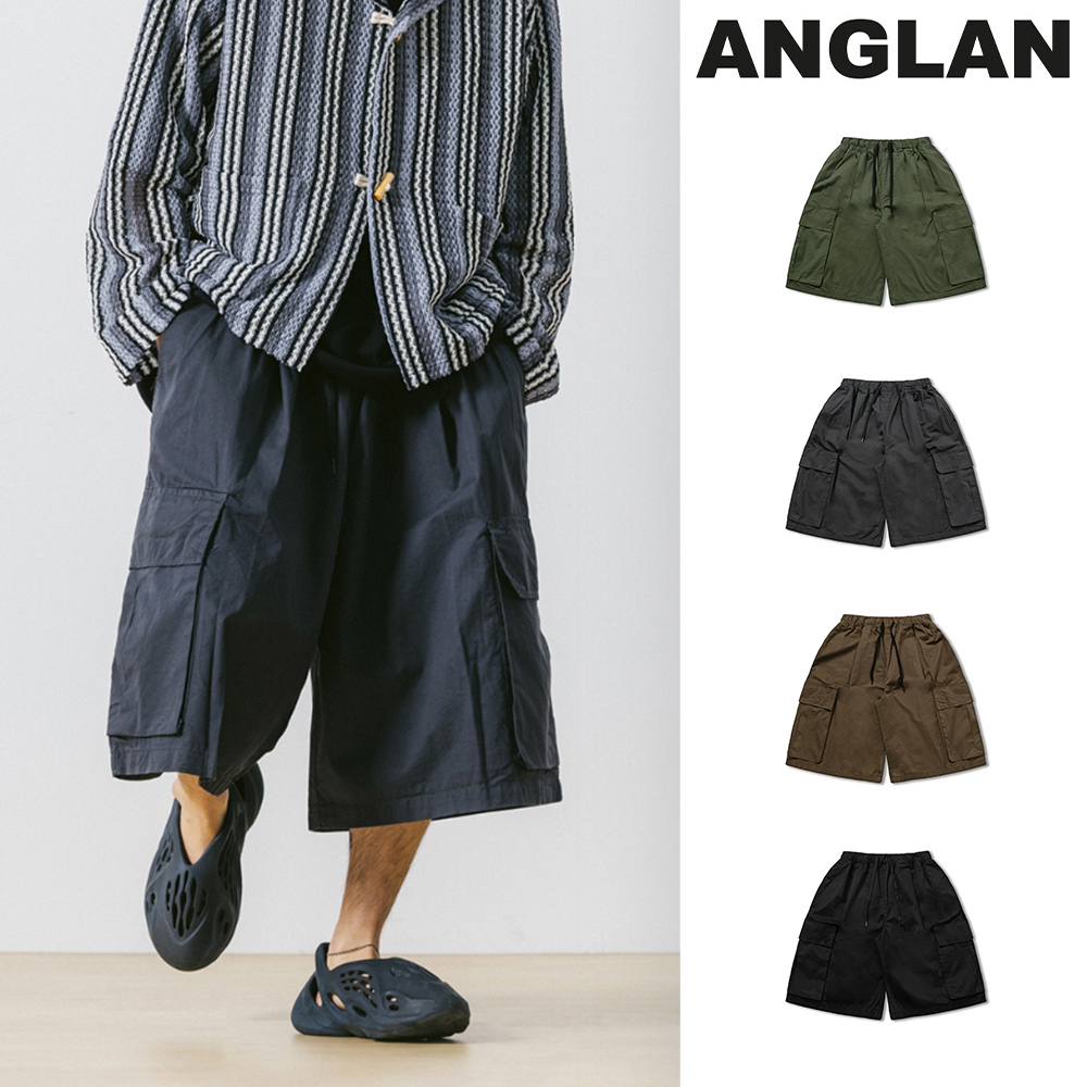 【ANGLAN】Huge Cargo Pocket Half Pants