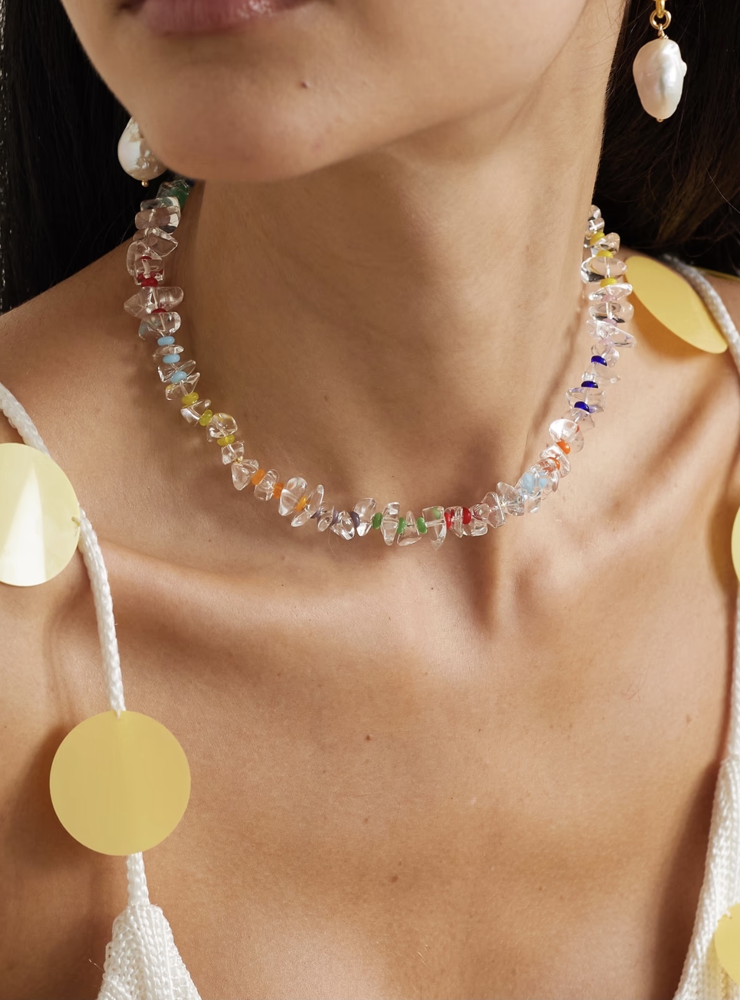 【MARTHA CALVO】Melody gold-tone, quartz necklace ネックレス