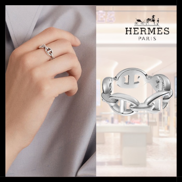 【おしゃれ☆】 HERMES リングシェーヌダンクル アンシェネ