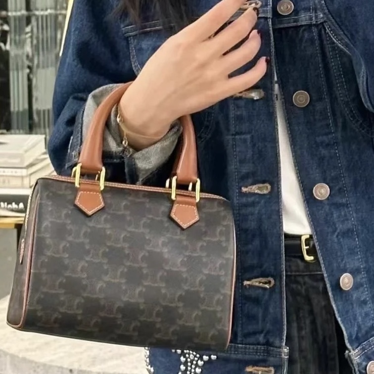 ■CELINE■ スモールボストン / トリオンフキャンバス タン