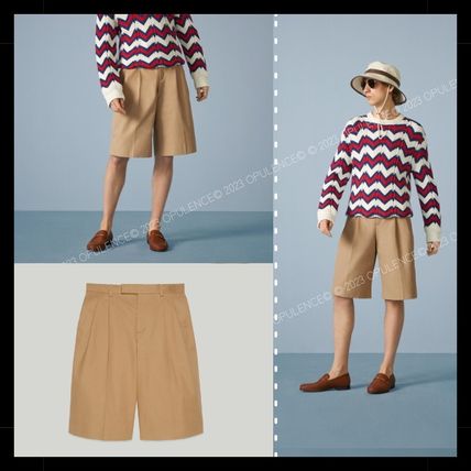 GUCCI More Shorts Street Style Plain Cotton Logo Shorts