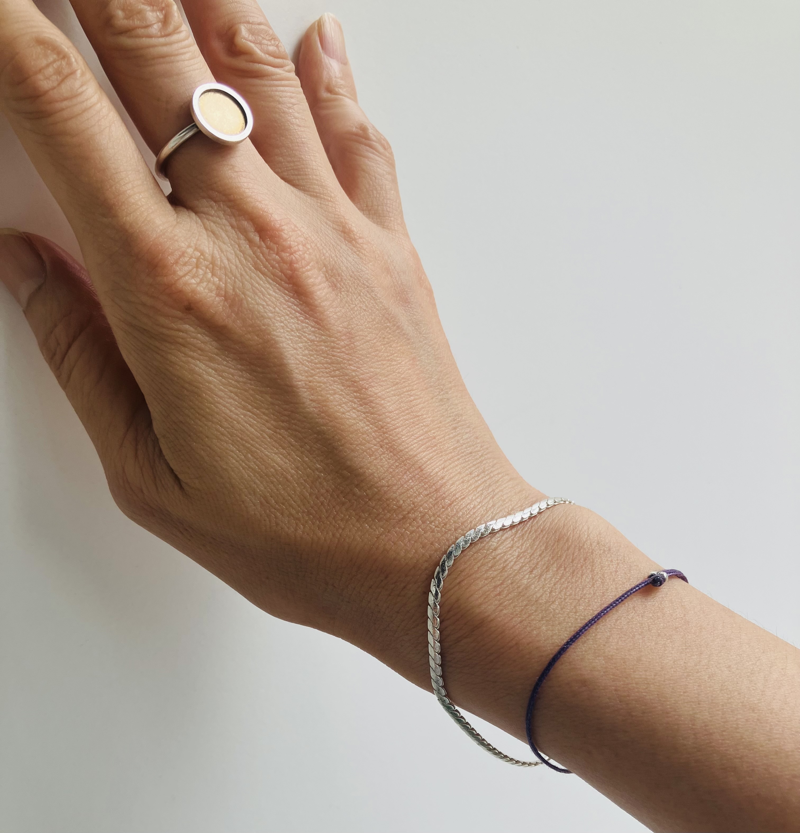 スネークチェーンブレスレット・Silver Chain Bracelet