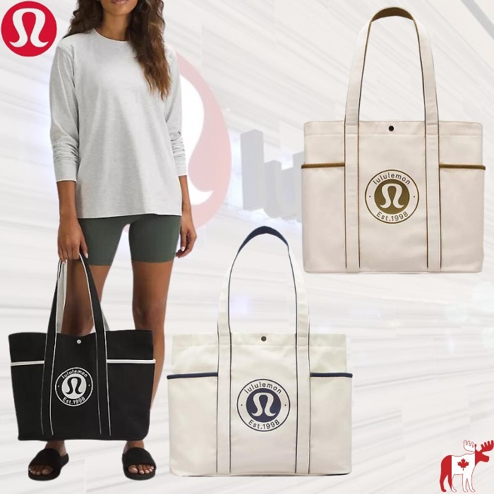★lululemon★多用途＆機能的★大ロゴ入 キャンバストート 20L★